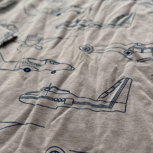 NWT Kickee Pants Feather Gray Blue Heroes in the Air Airplane Bamboo Pajama - Picture 3 of 5